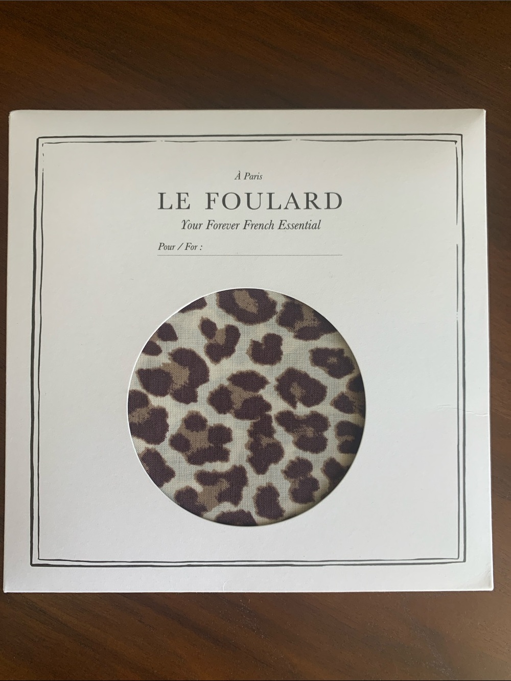 Sezane Le Foulard Leopard Print Scarf - 50 x 50 cm - NWT - Chic Brown Neutral - Picture 2 of 4